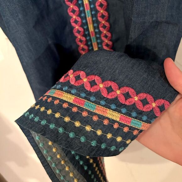 Savannah Jane Women's Size Small Geometric Dotted Embroidered Mini Dress - Picture 8 of 9